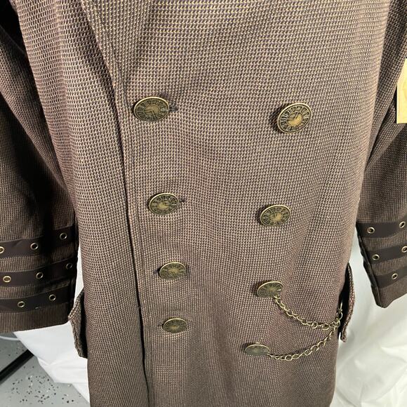 Spirit Halloween Steampunk Costume Jacket Brown Gold L Large‎ NWT Cosplay 14+ - Picture 7 of 16